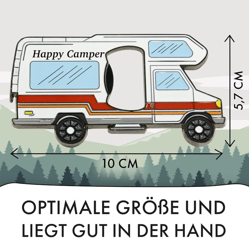 Retro Wohnmobil Flaschenöffner Kühlschrankmagnet für Camper, ca. 10x5,7 cm