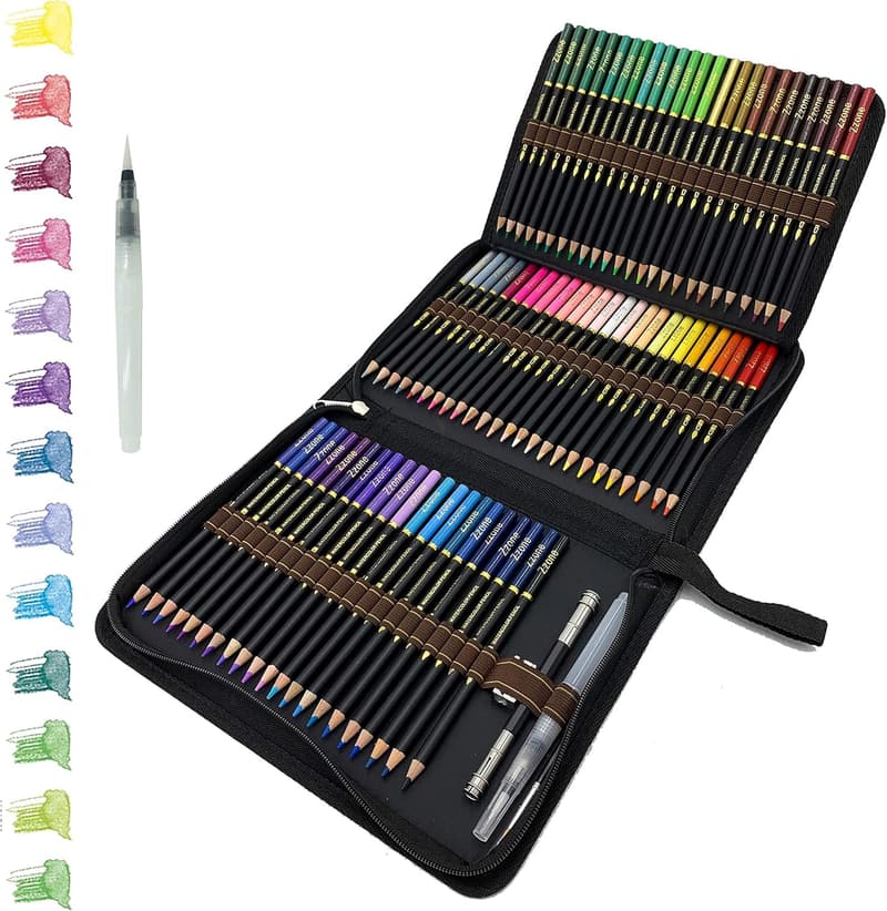 Professionelles Aquarellstift-Set mit 72 Stiften und Tasche