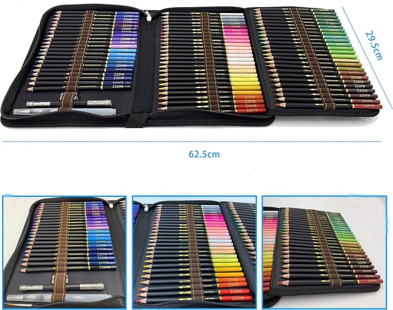 Professionelles Aquarellstift-Set mit 72 Stiften und Tasche