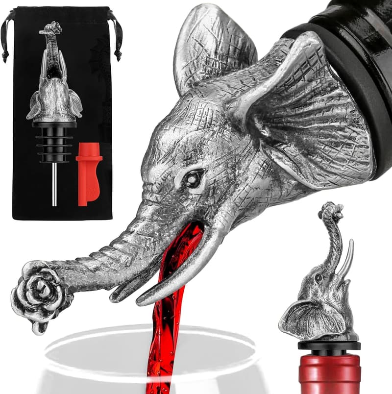 Elefant Weinflaschenverschluss und Ausgießer – Geschenkidee für Paare