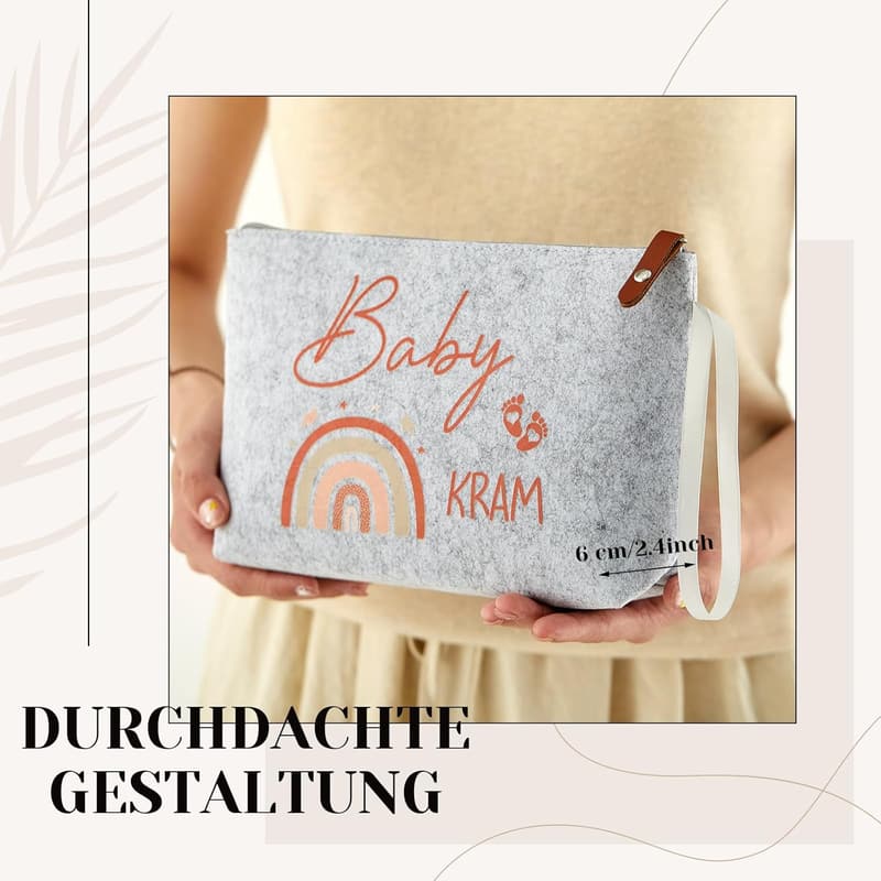 Kosmetiktasche aus Filz für Schwangere – ideales Geschenk zur Babyparty