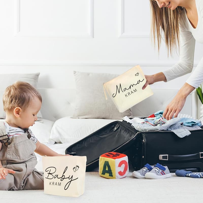 Geschenkset Kosmetiktasche für werdende Mütter – 2 Stück