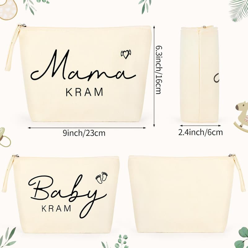 Geschenkset Kosmetiktasche für werdende Mütter – 2 Stück