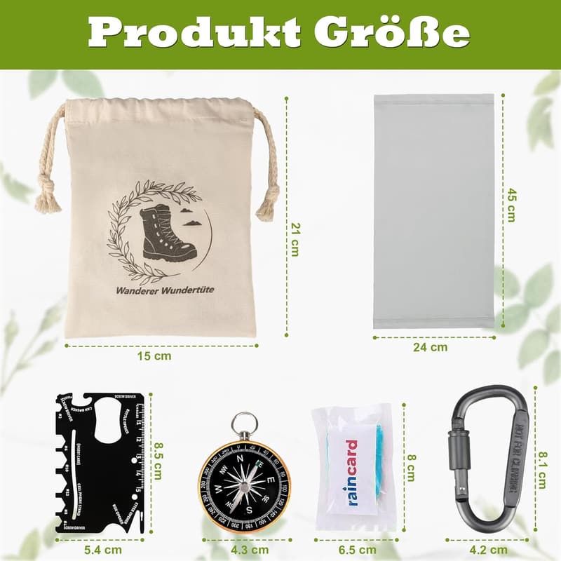 Wundertüte für Wanderer – Multitool, Regenponcho, Kompass & mehr