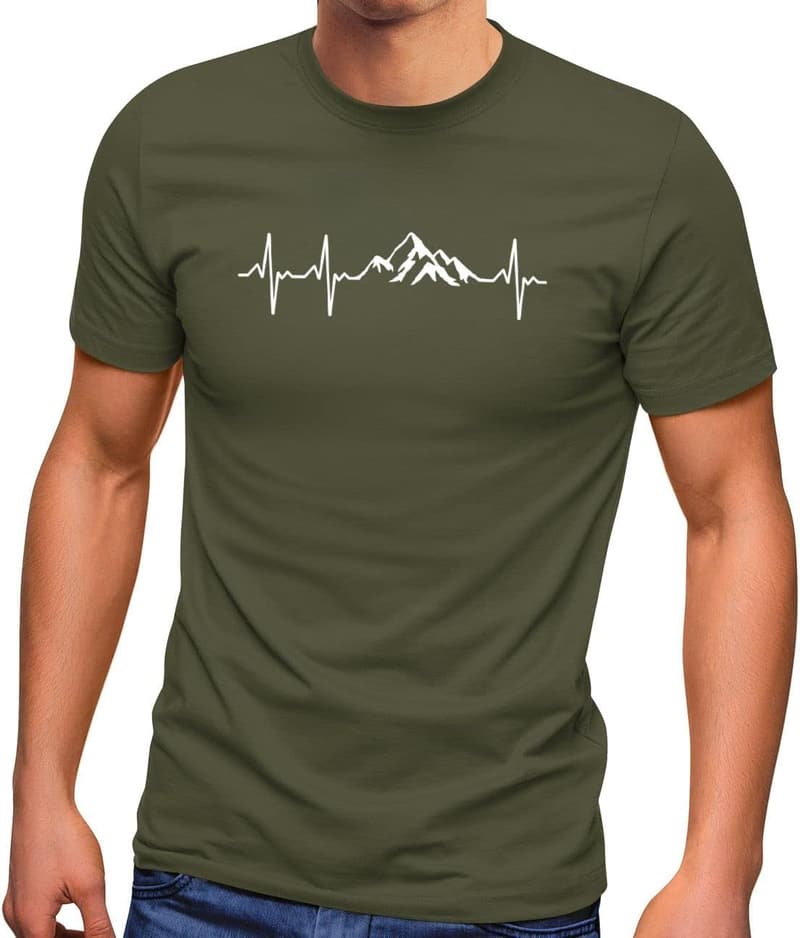 Herren T-Shirt Berge Herzschlag für Wanderfreunde als Geschenk