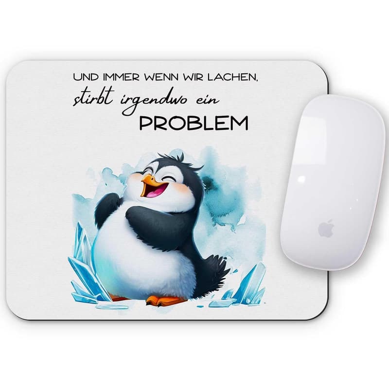 Mauspad mit Pinguin und rutschfester Moosgummi-Unterseite für Kollegen