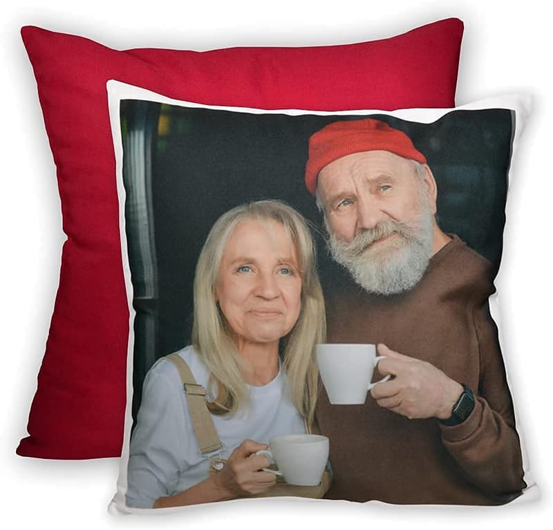 Personalisierte Foto-Kissen für Paare, 40x40 cm, Orientrot