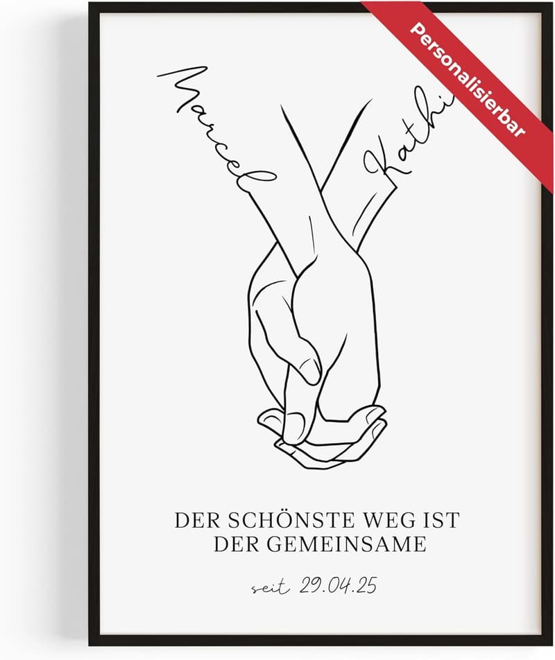 Personalisierte Poster als Hochzeitsgeschenk für das Brautpaar