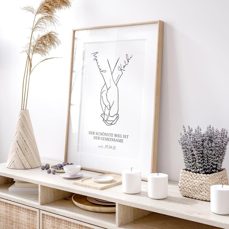 Personalisierte Poster als Hochzeitsgeschenk für das Brautpaar