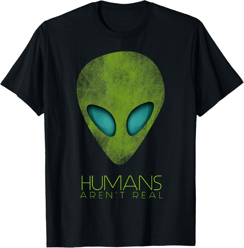 Lustiges Alien-UFO T-Shirt für Kinder, Schwarz, kurzarm