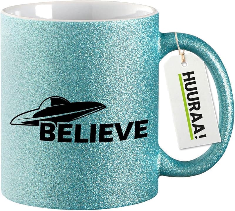 UFO Glitzertasse 