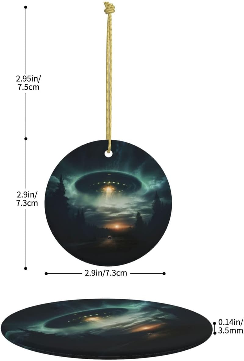 UFO Keramik-Hängeornament für die Weihnachtsdekoration
