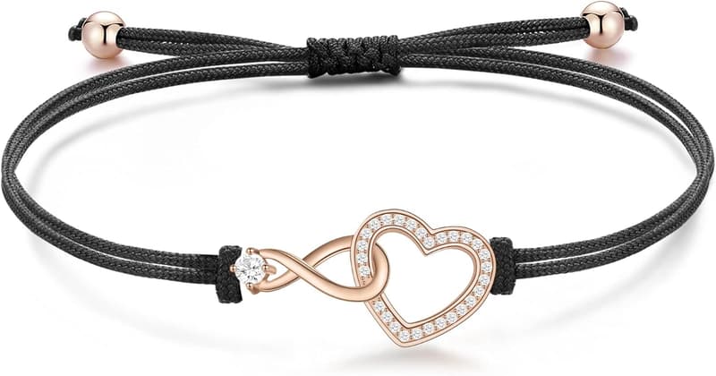 Unendliches Silberarmband 925 für Frauen mit Geschenkbox, verstellbar
