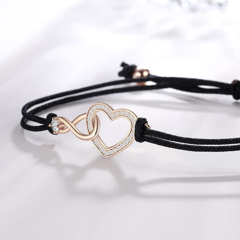 Unendliches Silberarmband 925 für Frauen mit Geschenkbox, verstellbar