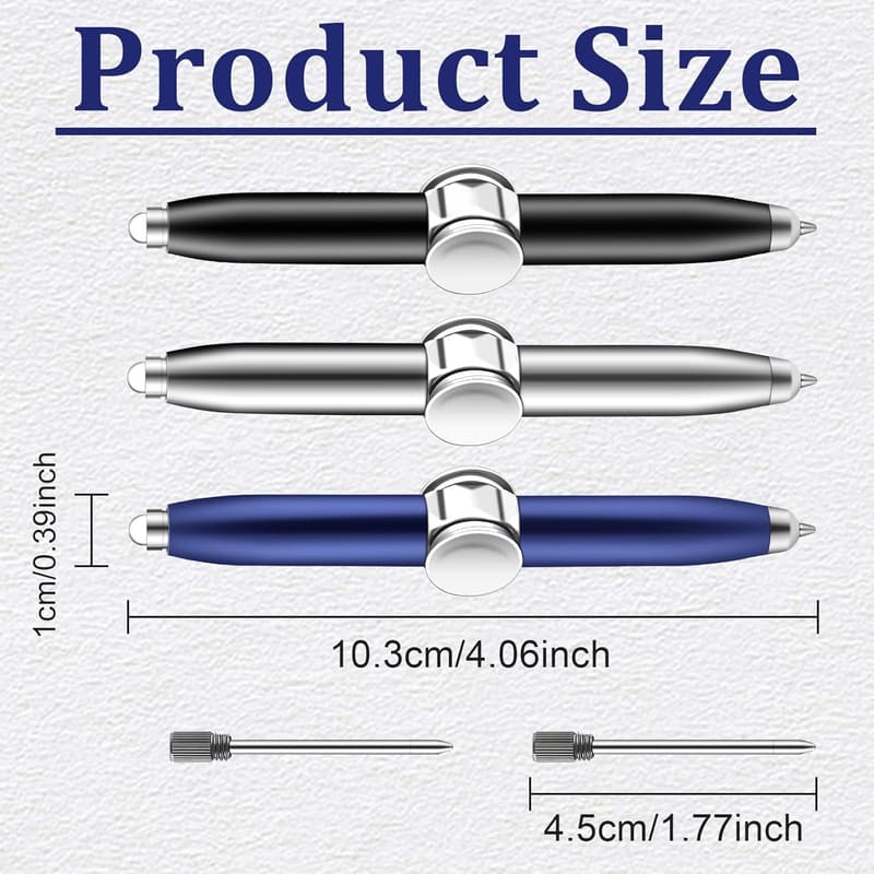 3er Set Spinning Fidget Pen mit Licht – Dekompressionsstift für Erwachsene und Kinder