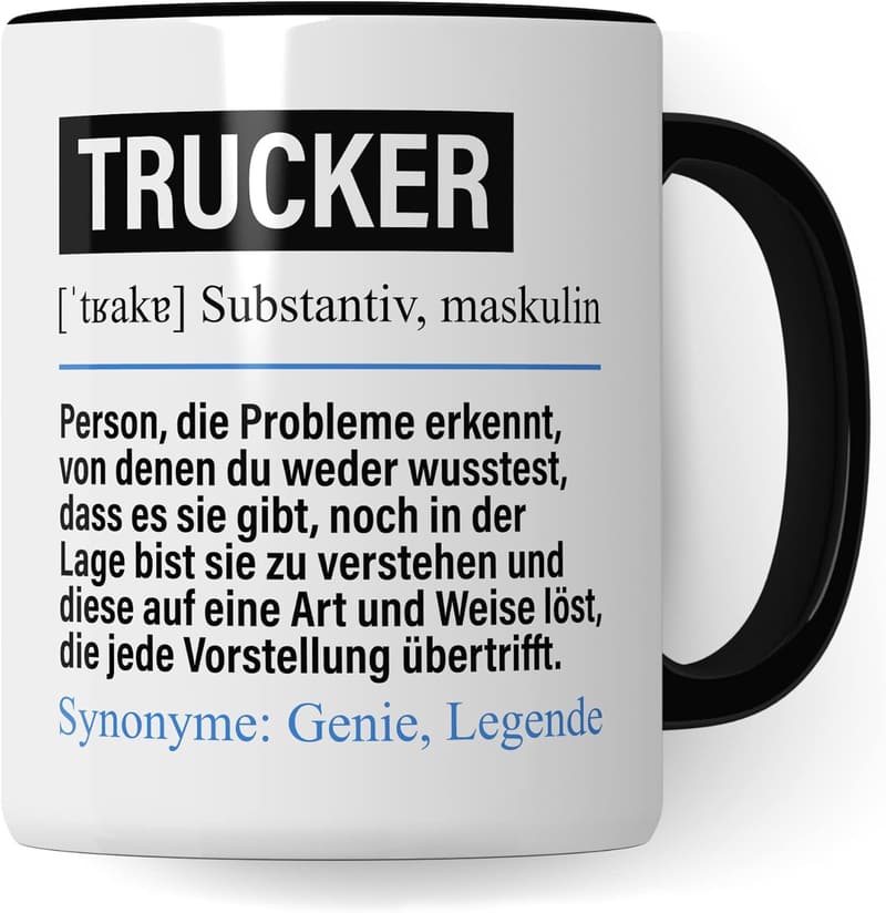 Lustige Trucker-Tasse für Kaffeeliebhaber und Geschenkideen