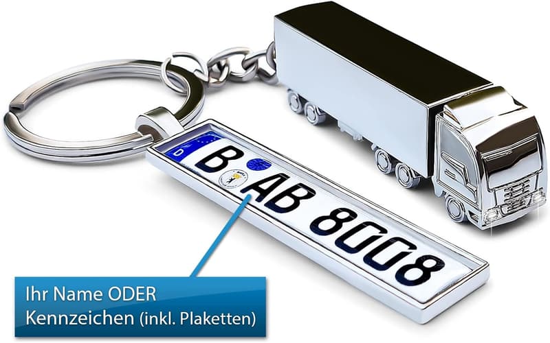 Personalisierter LKW-Schlüsselanhänger aus Metall für LKW-Fahrer