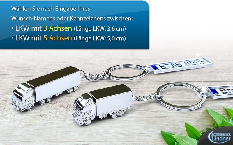 Personalisierter LKW-Schlüsselanhänger aus Metall für LKW-Fahrer