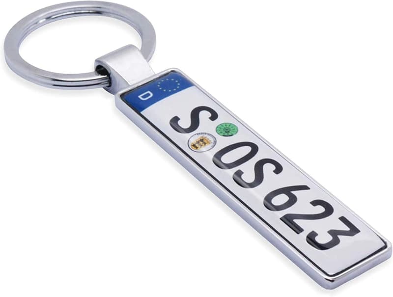 Personalisierter Schlüsselanhänger im Nummernschild-Design für Muttertag