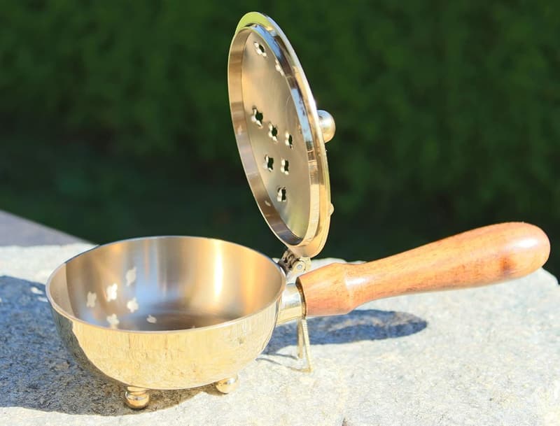 Räucherpfanne Set 5-teilig mit Zubehör für Weihrauch und Harze