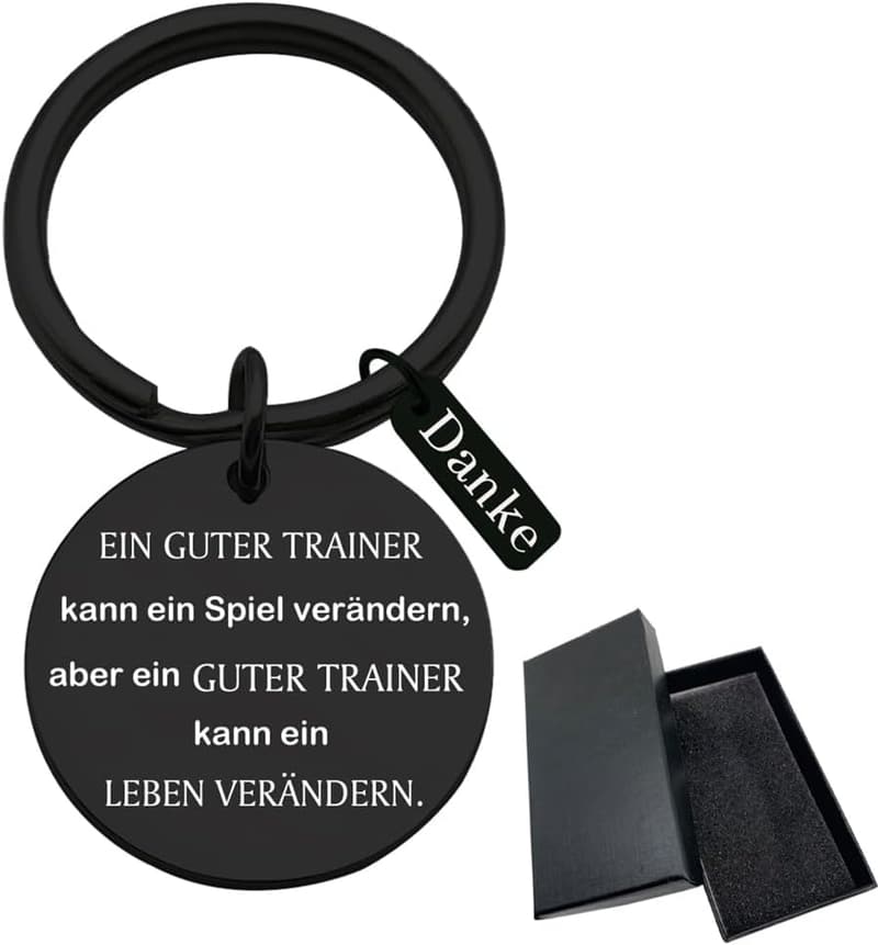 Lehrer-Coach Schlüsselanhänger mit gravierter Botschaft für den Lehrertag