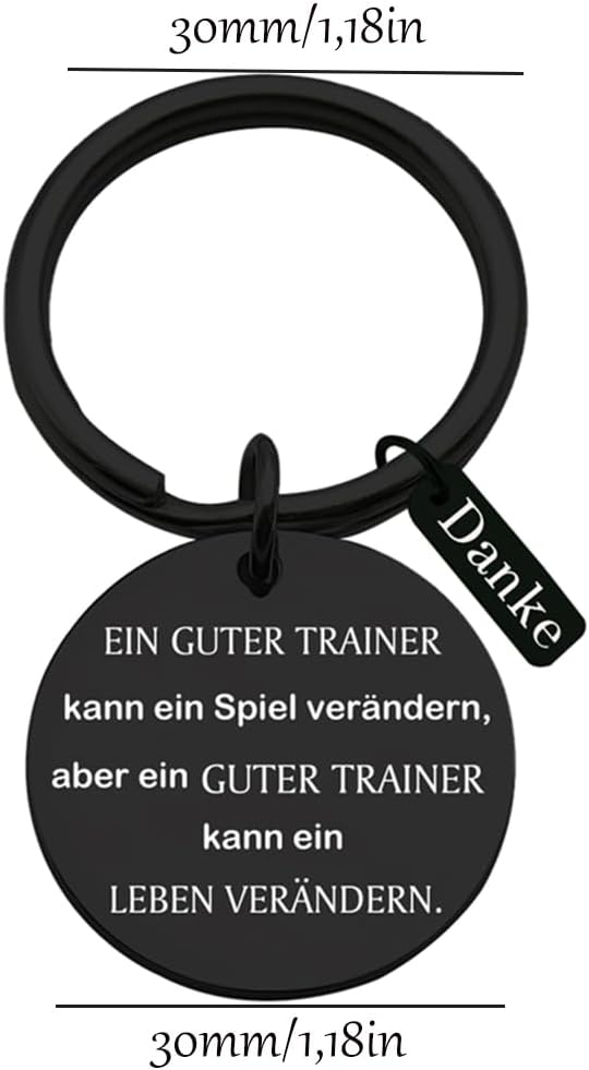 Lehrer-Coach Schlüsselanhänger mit gravierter Botschaft für den Lehrertag