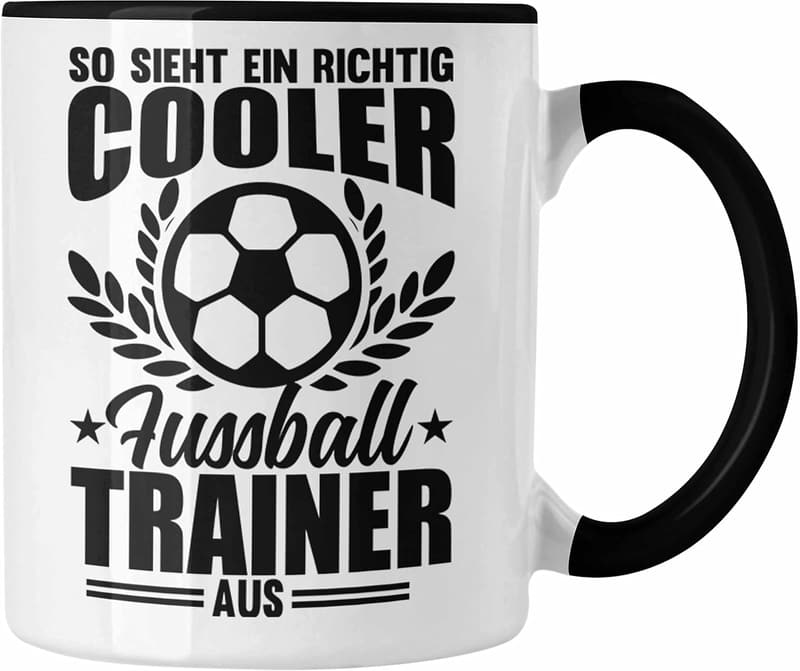 Tasse für Fußballtrainer – Geschenkidee für Coaches (Schwarz)