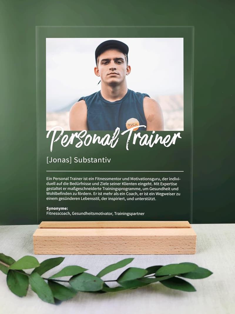 Personalisiertes Acrylgeschenk für Personal Trainer