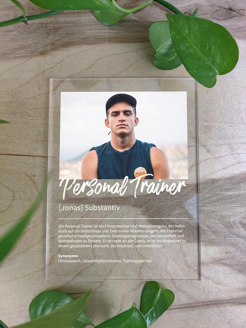 Personalisiertes Acrylgeschenk für Personal Trainer