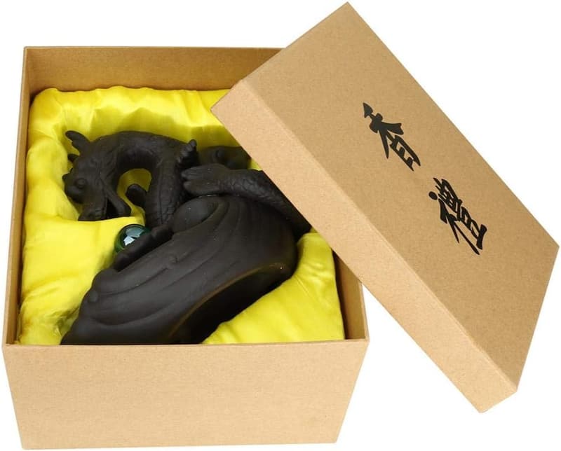 Drachen-Räucherstäbchenhalter aus Keramik mit 10 Rückfluss-Räucherkegeln