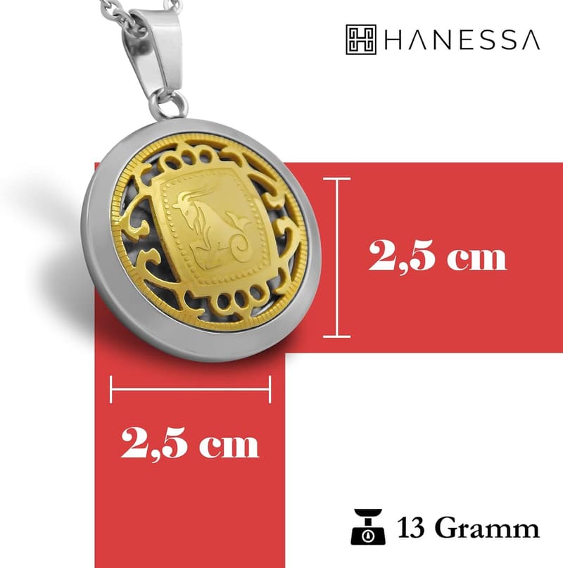 Personalisierte Edelstahl-Halskette mit Gravur und Sternzeichen