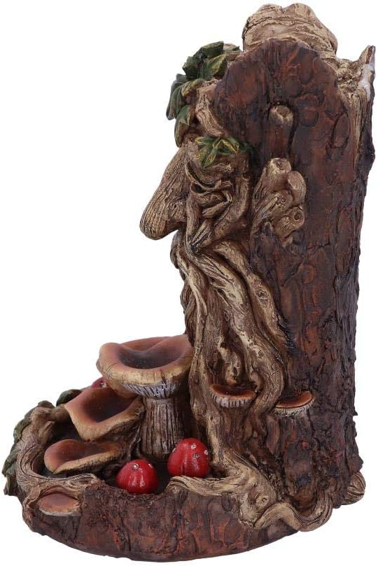 Weiser Dryad Baumgeist Rückflussräuchergefäß aus Polyresin, Braun