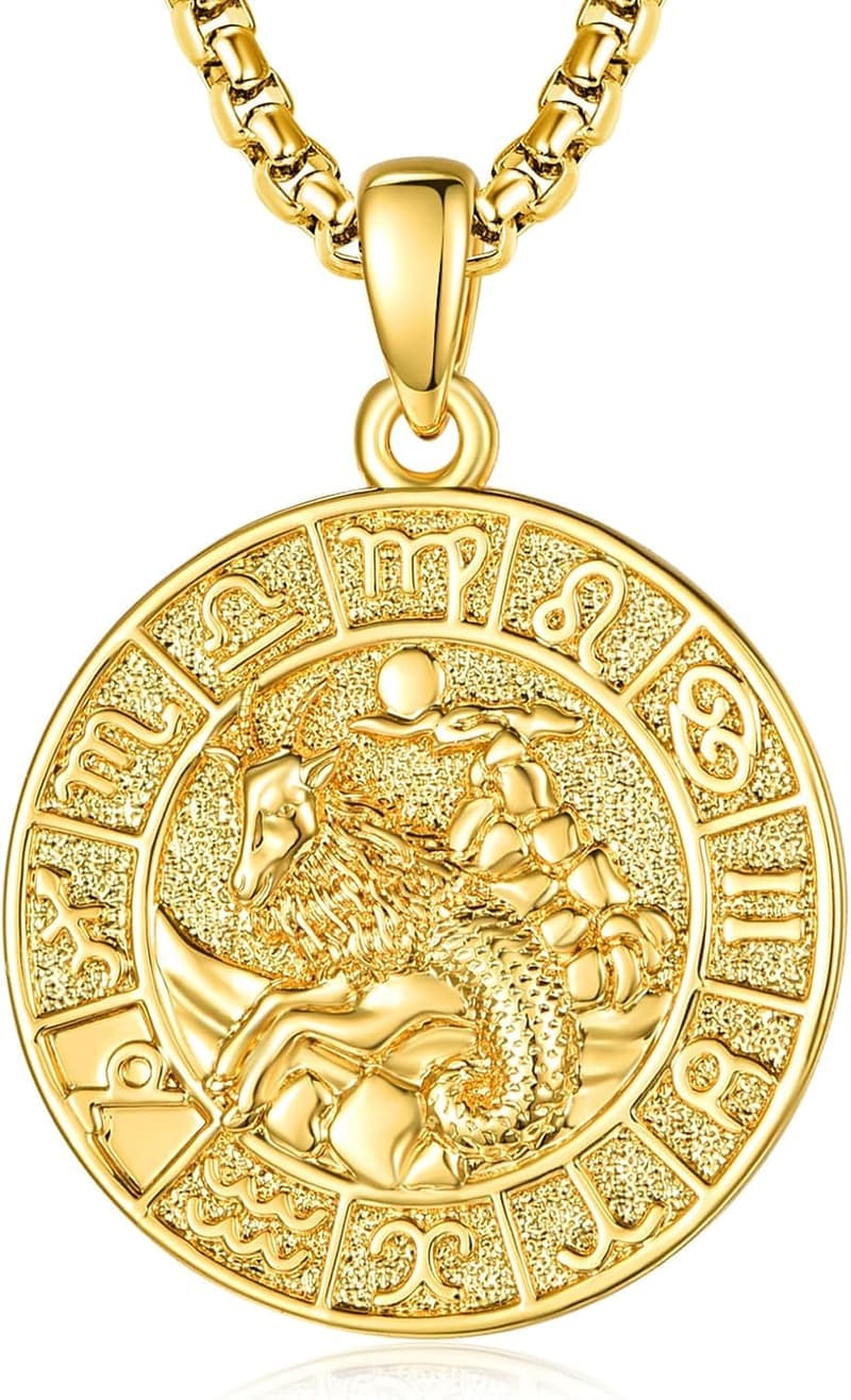 12 Sternzeichen Halskette aus 925 Sterling Silber für Männer, 22