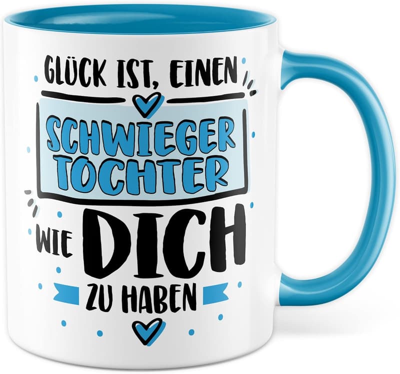 Hochzeitsgeschenk: Kaffeetasse für die Schwiegertochter mit Spruch