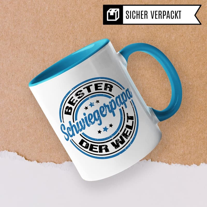 Lustige Kaffeetasse für Schwiegervater – Geschenkidee zum Geburtstag