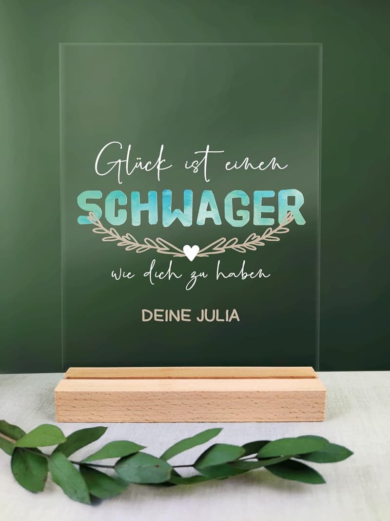 Personalisierte Acrylgeschenke - Geburtstagsgeschenk für Schwager