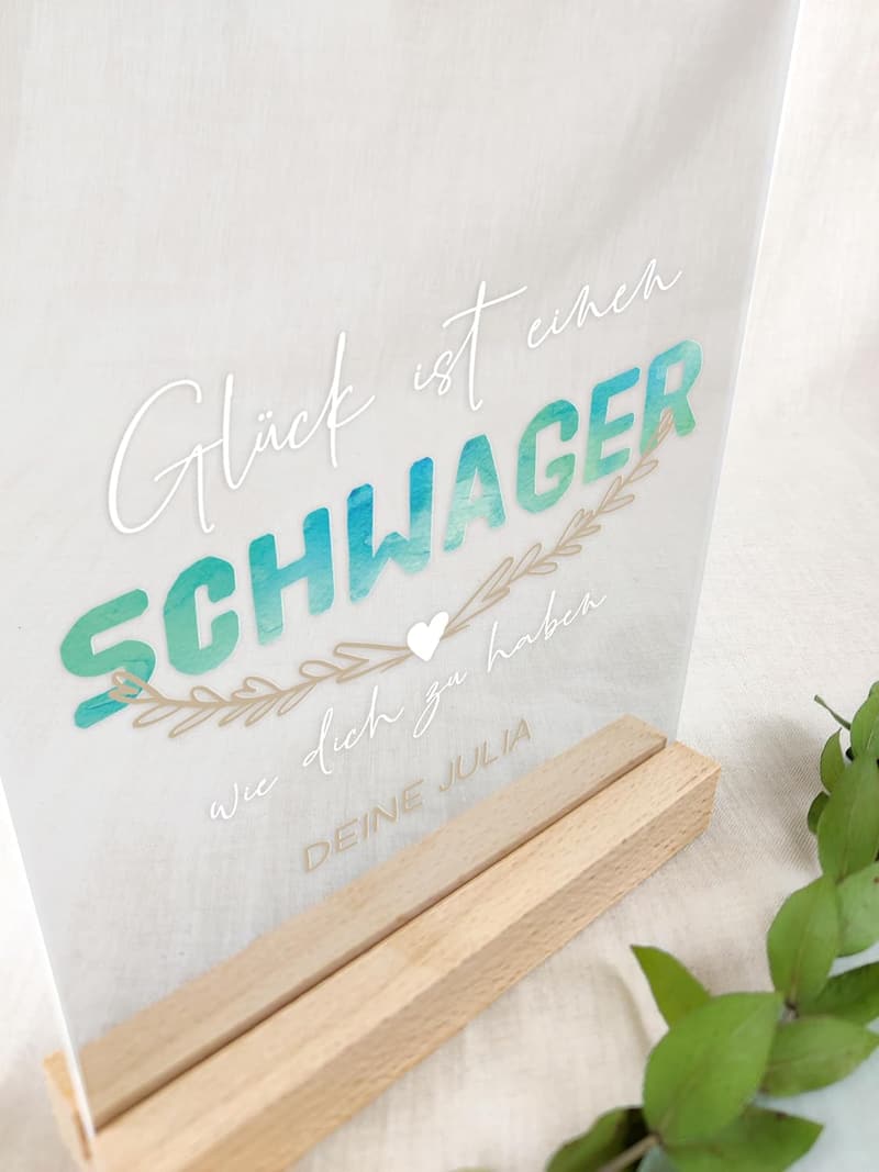 Personalisierte Acrylgeschenke - Geburtstagsgeschenk für Schwager