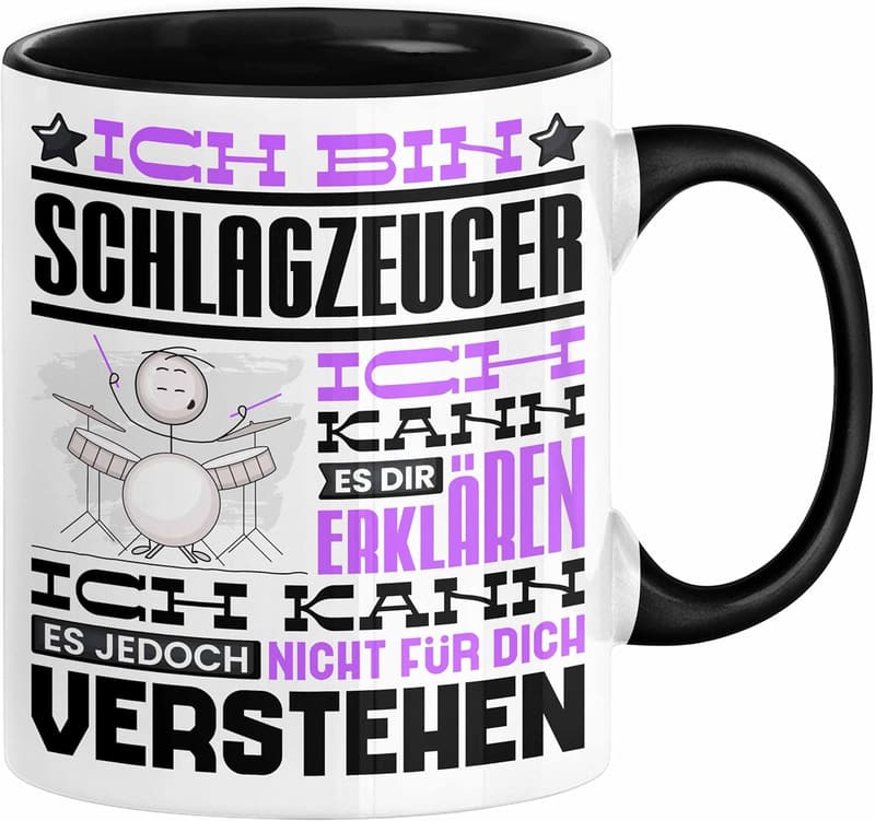Kaffeetasse für Schlagzeuger mit lustigem Spruch – Geschenkidee