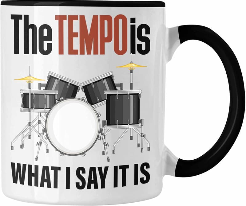 Geschenkidee für Musiker: Lustige Schlagzeuger Tasse (Schwarz)