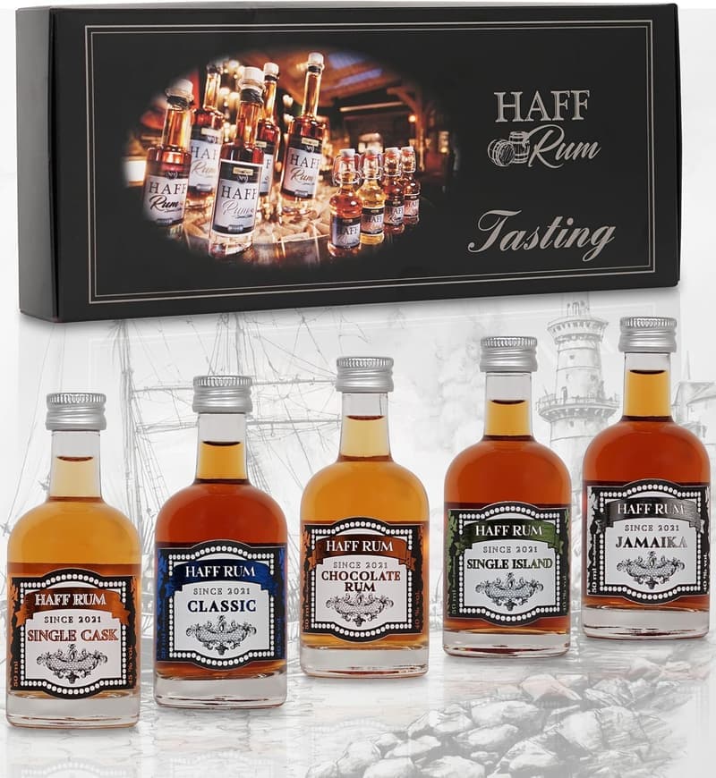 Rum Tasting Set mit 5 Premium Rumsorten in Geschenkbox