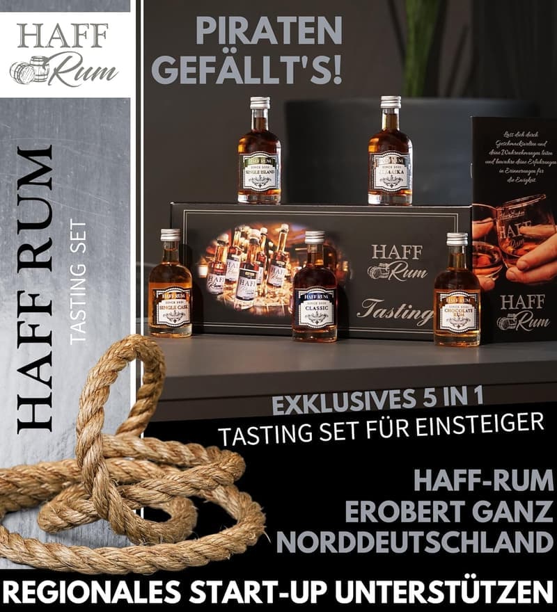 Rum Tasting Set mit 5 Premium Rumsorten in Geschenkbox