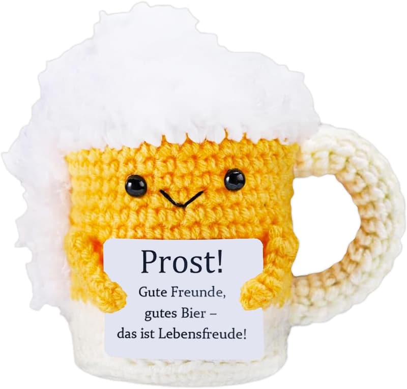 Handgefertigtes Bier-Geschenk mit positiver Karte für Männer