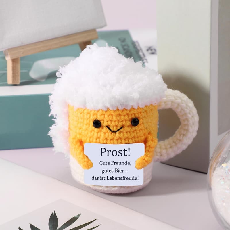 Handgefertigtes Bier-Geschenk mit positiver Karte für Männer