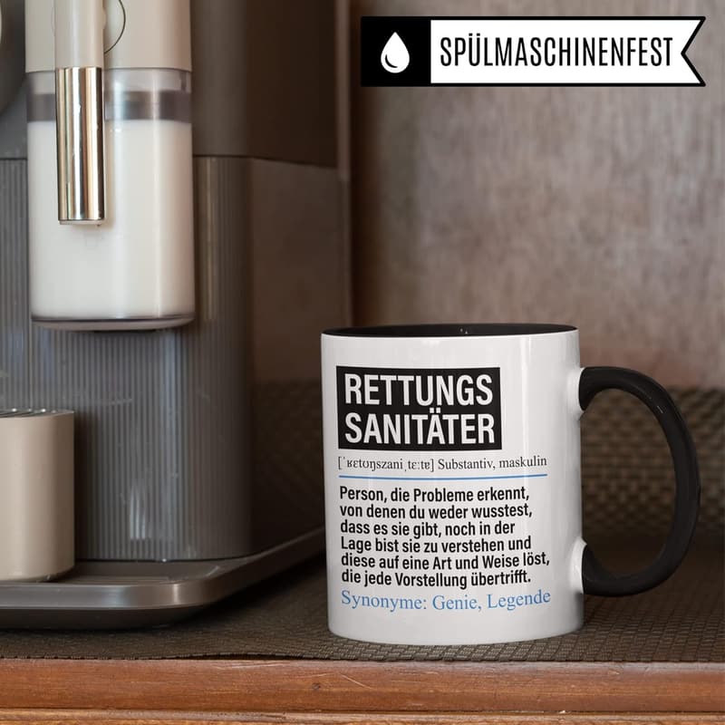 Lustige Tasse für Rettungssanitäter – ideales Geschenk für Helfer