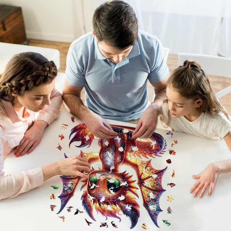 Holzpuzzle Drache 200 Teile – Kreatives Geschenk für Erwachsene und Teenager