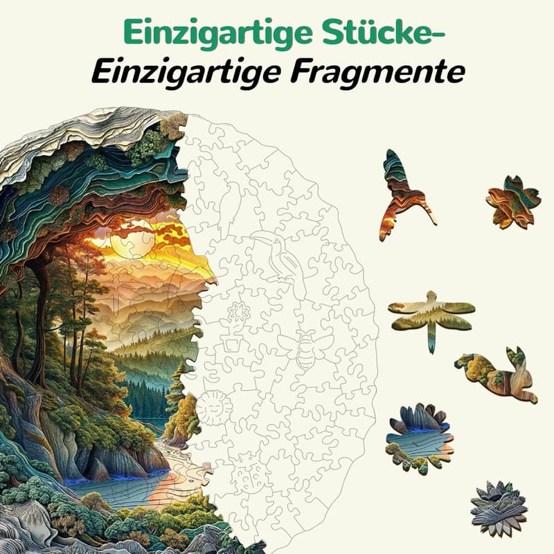 Höhlenwald Holzpuzzle für Erwachsene, 300 Teile in Geschenkverpackung