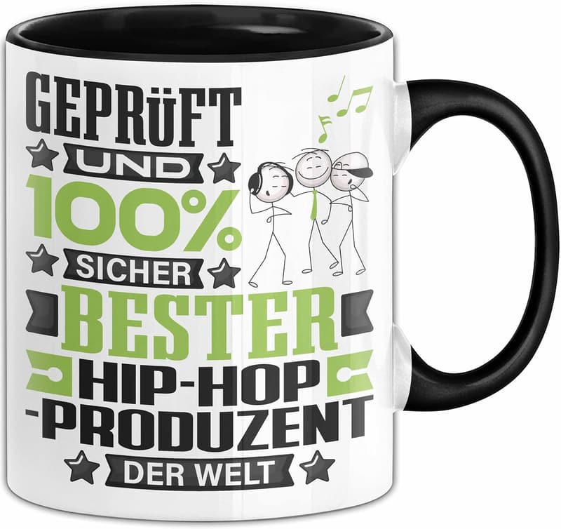 Geschenkidee für Hip-Hop-Produzenten mit lustigem Spruch (Schwarz)