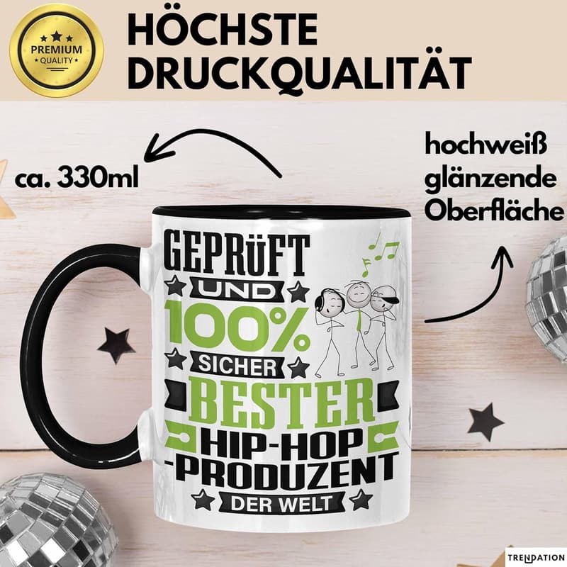 Geschenkidee für Hip-Hop-Produzenten mit lustigem Spruch (Schwarz)