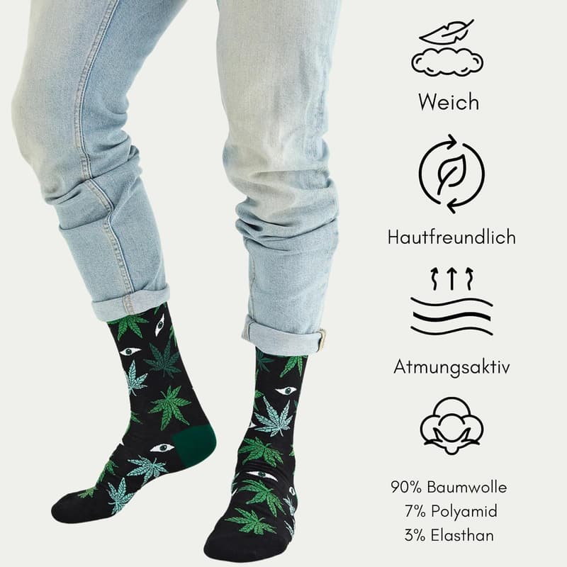 Gemusterte Herren Socken aus Baumwolle im 3er-Set mit Geschenkbox, Größe 41-46