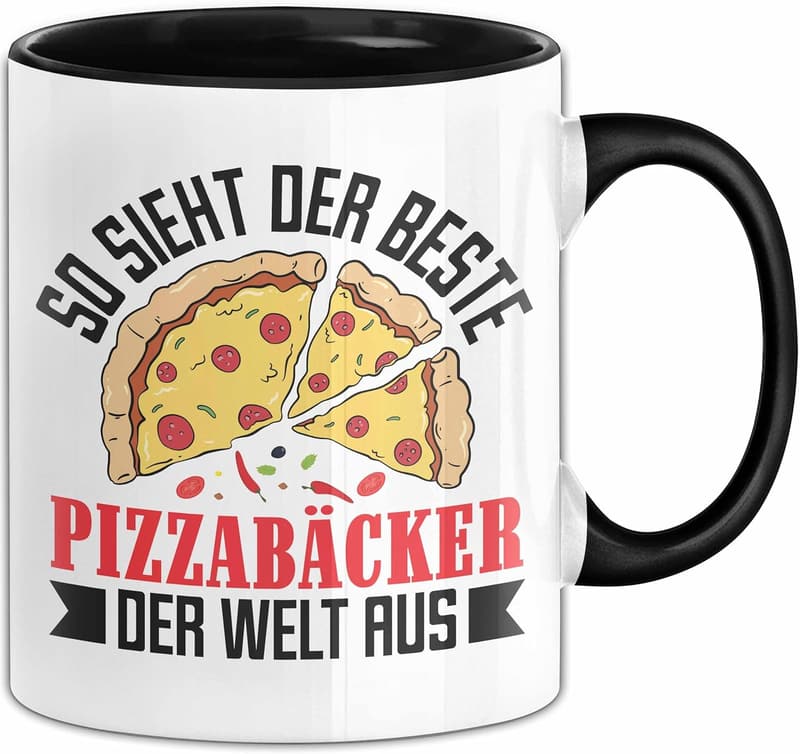 Beste Pizzabäcker-Tasse für Pizza-Liebhaber (Schwarz)